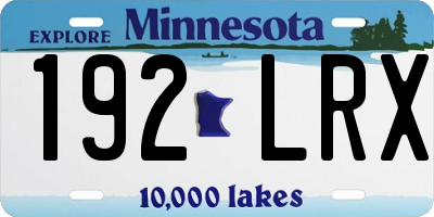 MN license plate 192LRX