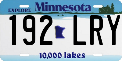 MN license plate 192LRY
