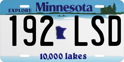 MN license plate 192LSD