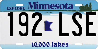 MN license plate 192LSE