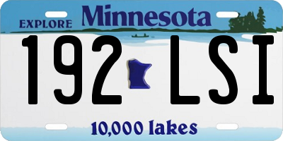 MN license plate 192LSI