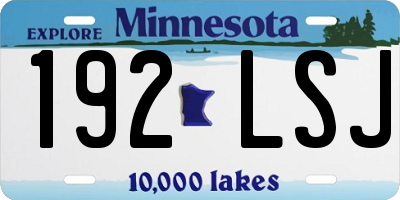 MN license plate 192LSJ