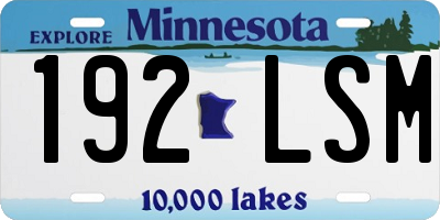 MN license plate 192LSM