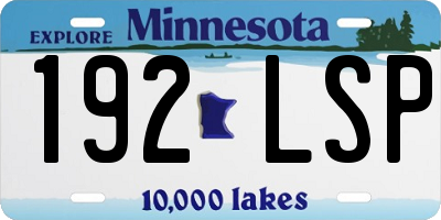 MN license plate 192LSP