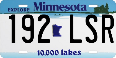 MN license plate 192LSR