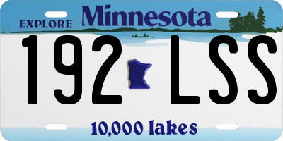 MN license plate 192LSS