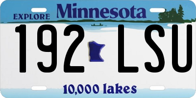 MN license plate 192LSU