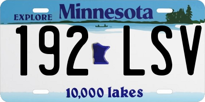 MN license plate 192LSV