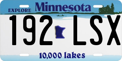 MN license plate 192LSX