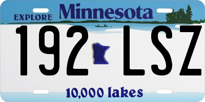 MN license plate 192LSZ