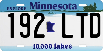 MN license plate 192LTD