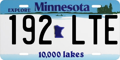 MN license plate 192LTE