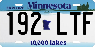 MN license plate 192LTF