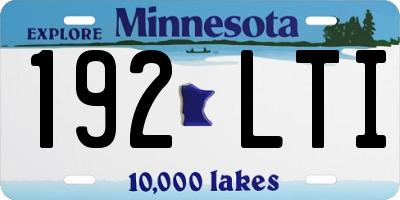 MN license plate 192LTI