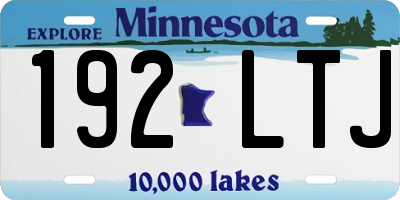 MN license plate 192LTJ