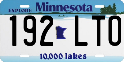 MN license plate 192LTO