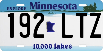 MN license plate 192LTZ