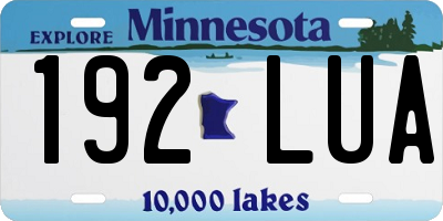 MN license plate 192LUA