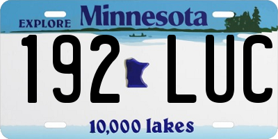 MN license plate 192LUC