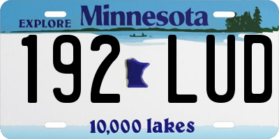 MN license plate 192LUD