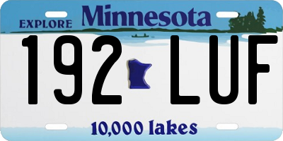 MN license plate 192LUF