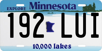 MN license plate 192LUI
