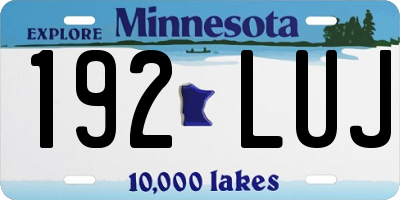 MN license plate 192LUJ