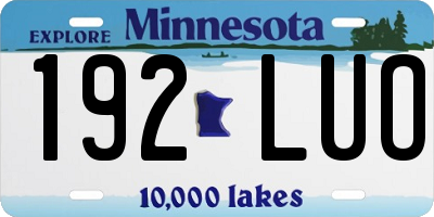 MN license plate 192LUO