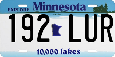 MN license plate 192LUR