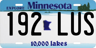 MN license plate 192LUS