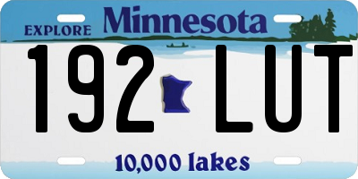 MN license plate 192LUT