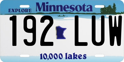 MN license plate 192LUW