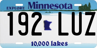 MN license plate 192LUZ