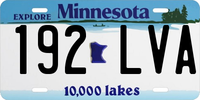 MN license plate 192LVA
