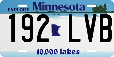 MN license plate 192LVB