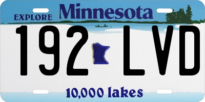 MN license plate 192LVD