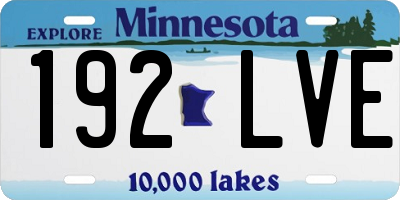 MN license plate 192LVE