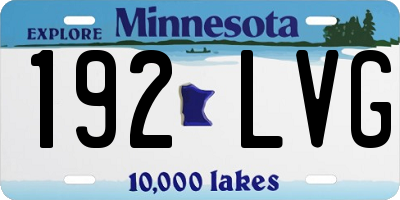 MN license plate 192LVG