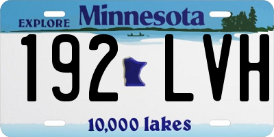 MN license plate 192LVH
