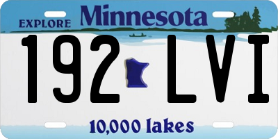 MN license plate 192LVI