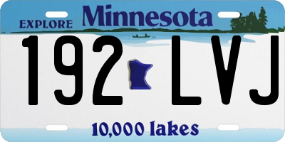 MN license plate 192LVJ