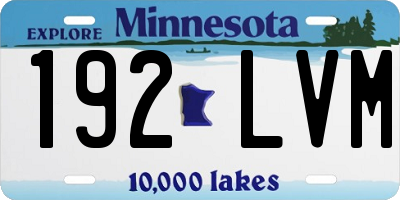 MN license plate 192LVM