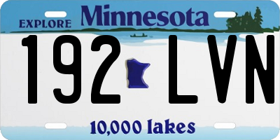 MN license plate 192LVN
