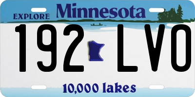 MN license plate 192LVO