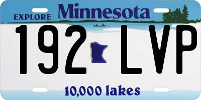 MN license plate 192LVP