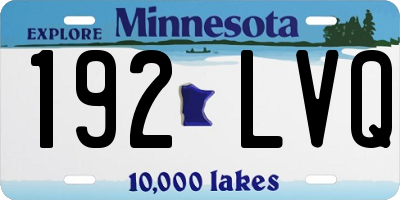 MN license plate 192LVQ