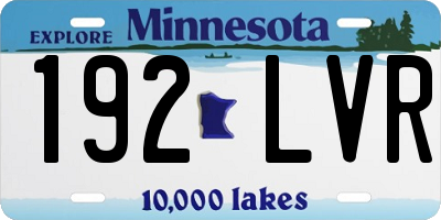 MN license plate 192LVR