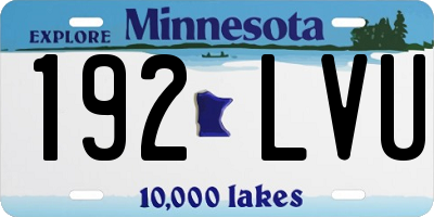 MN license plate 192LVU