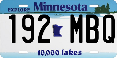 MN license plate 192MBQ