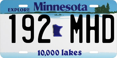 MN license plate 192MHD